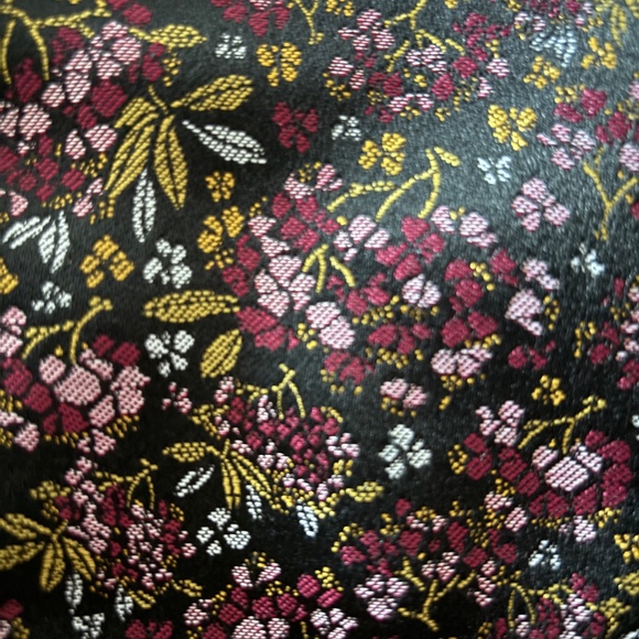 LOFT A-line Jacquard Mini Skirt - Black Floral Size 4 - Picture 6 of 8